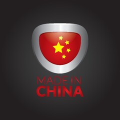 made in china flag label