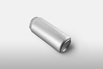 Large cylindrical packaging template with water drops for advertising and design presentation, pattern.