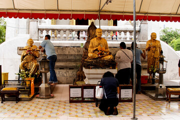 Praying in Temple Wat Terawat, , Bangkok, Central Thailand, Thailand, Asia