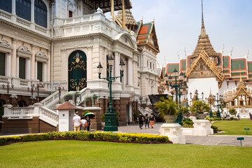 Golden Chedi, Temple Wat Phra Kaeo, Wat Phra Kaew, Royal Palace, Grand Palace, Bangkok, Central Thailand, Thailand, Asia