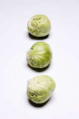 Fototapeta premium Brussel Sprouts, Close Up on white background .
