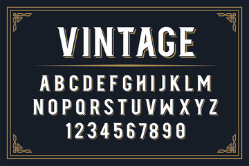 Font with alphabet in vintage style © Agung