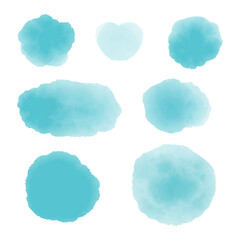 Watercolor vector stains as set of decoration elements