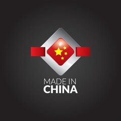 made in china flag label