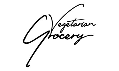 Vegetarian Grocery Typography Black Color Text On 
White Background