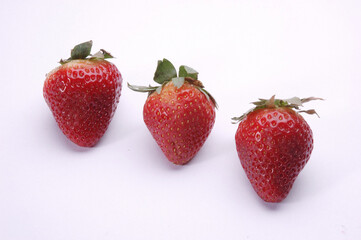 Strawberry, Close Up on white background .
