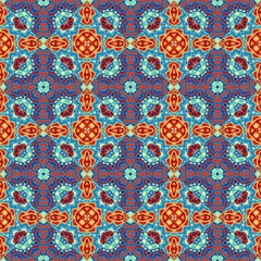 Seamless ornamental decorative pattern. Mosaic art texture.