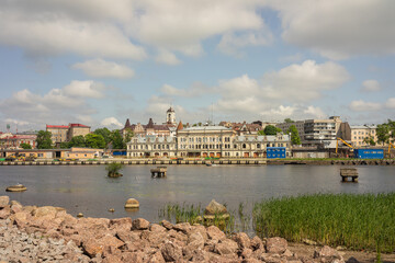 Embankment in the city of Vyborg, Leningrad region.
