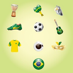 set of brazil icons
