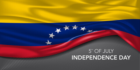 Venezuela independence day greeting card, banner with template text vector illustration