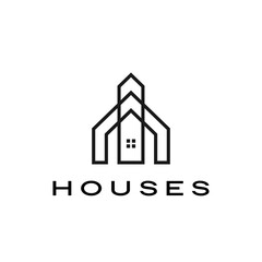 house home mortgage roof architect logo vector icon illustration