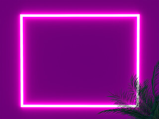 neon frame with palm,palm background,neon background, neon frame,glowing frame background