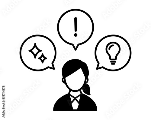 閃いているビジネスウーマンのアイコン アイデア 人 Art Wall Mural A Yugoro 閃いているビジネスウーマンのアイコン アイデア 人 Art Wall Mural A Yugoro