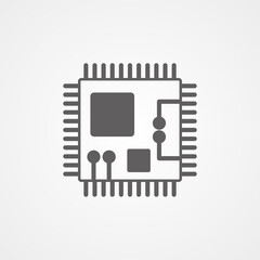 Circuit board, technology icon processor, vector illustration. Flat design style