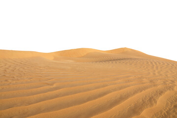 Fototapeta na wymiar Big hot sand dune on white background