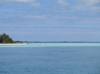 the view from a mail boat at port Eleuthera Island coordinates ca. 25°24'11.1"N 76°47'20.2"W in the month of February, Bahamas