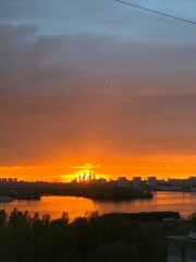 sunset over the city