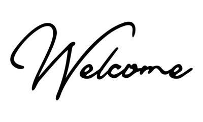 Obraz premium Welcome Typography Black Color Text On White Background
