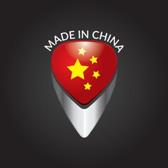 made in china flag label