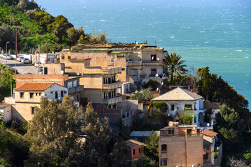 Fototapeta na wymiar Nature and architecture of Mediterranean coast of Algiers, the capital and largest city of Algeria