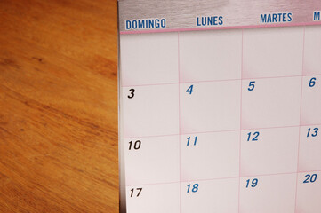 Close upf of Calendar Days