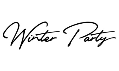 Winter Party Typography Black Color Text On 
White Background