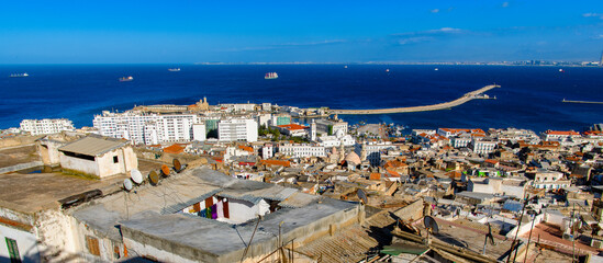 Fototapeta na wymiar Aerial view of Algiers, the capital and largest city of Algeria