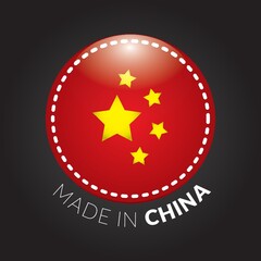 made in china flag label