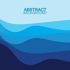 Blue wave vector abstract background flat design stock illustration