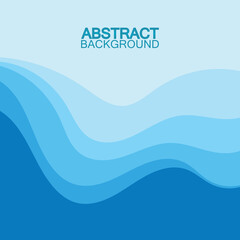 Blue wave vector abstract background flat design stock illustration