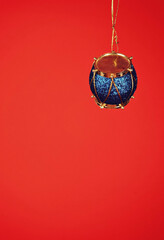 Christmas Ornament on red background
