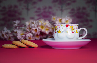 cup of coffee and cookies