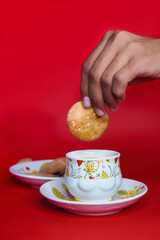 cup of tea with cookies