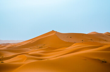 Fototapeta na wymiar paisaje de dunas en el desierto en marruecos