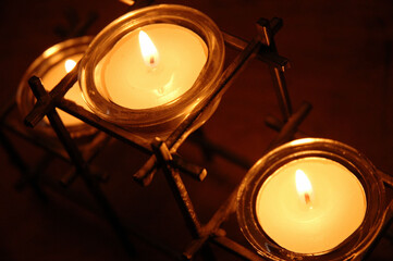 Shot of Light Shinny Candles Background