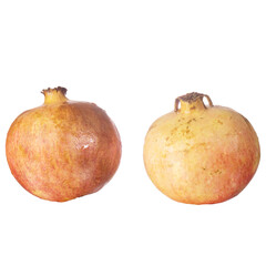 Whole pomegranate isolated on white background