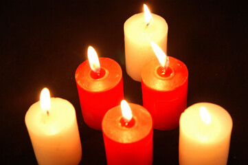 Shot of Light Shinny Candles Background