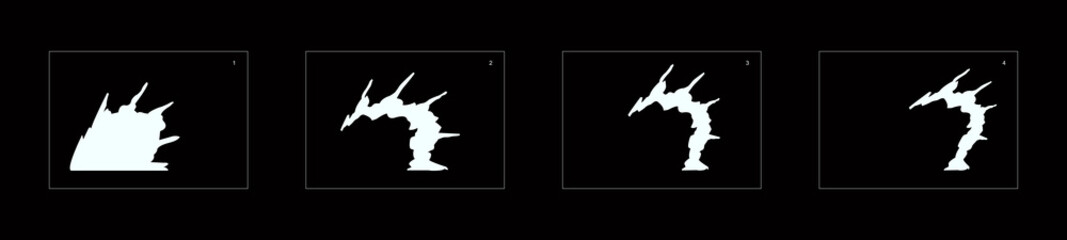 Explosion Smoke effect. Explosion Animation effect. Animation Sprite sheet for games, cartoon or animation. vector style animation effect 1229.