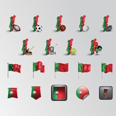 set of portugal icons