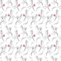 watercolor flowers seamless pattern.