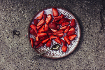 strawberry on a plate