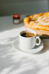 Apricot pie. Apricot pizza, delicious and sweet. Homemade fruit pie (galette) made with fresh organic apricotes. Open pie, apricot tart. Fruit bakery. Summer pie.