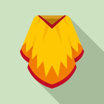 recommend clip art: Mexican poncho icon. Flat illustration of mexican poncho vector icon for web design