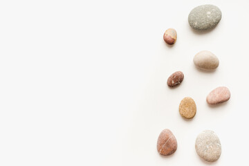 sea ​​stones, stones on white background
