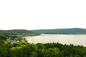 Fototapeta na wymiar Aerial view of the Domasa reservoir in Slovakia
