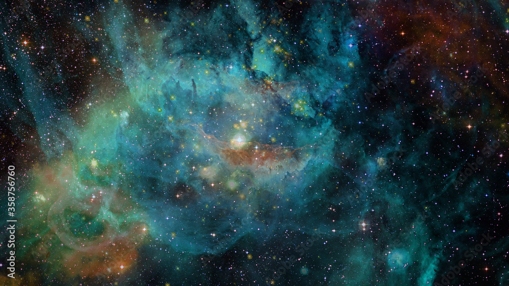 Canvas Prints blue space nebula. elements of this image furnished by nasa