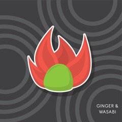 ginger and wasabi sushi