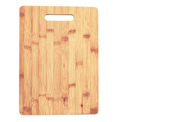 bamboo cutting board on a white background