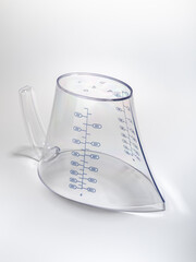 plastic transparent container with blue dimensional divisions for the kitchen