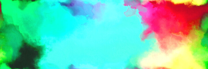 Obraz premium abstract watercolor background with watercolor paint with dark salmon, burly wood and turquoise colors. can be used as web banner or background